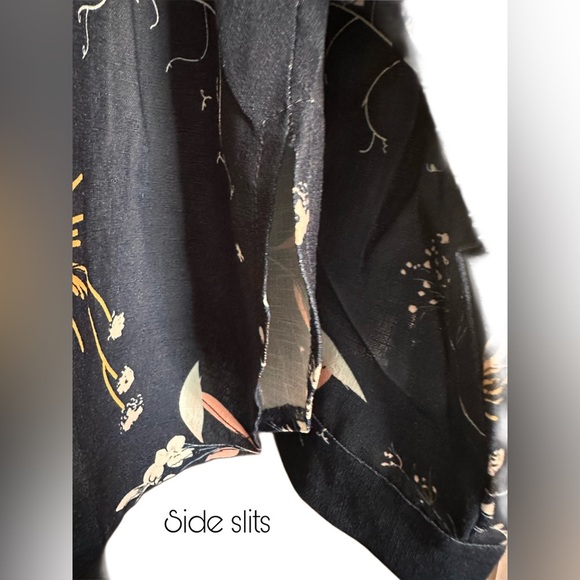 NEW WOMENS PRINTED FASHION LONG SLEEVE BUTTON DOWN V NECK CASUAL DRESS SHIRT L - Picture 4 of 5